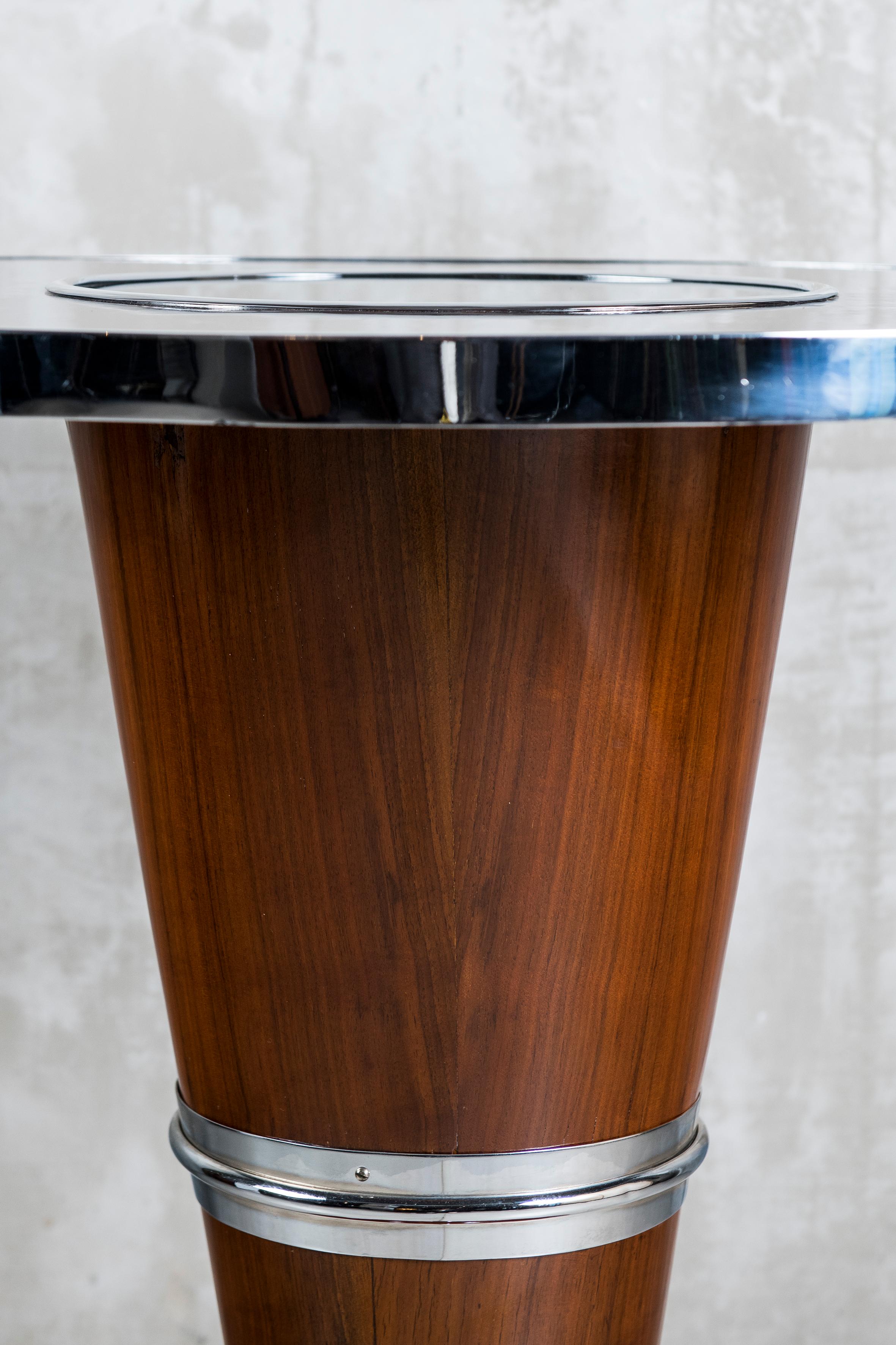 Wood, Chrome and Glass Table, Art Deco Period, France, circa 1930-1940 2