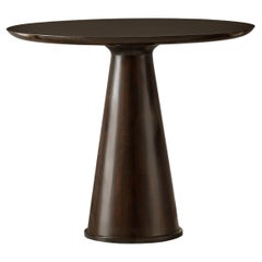 Wood Circular Occasional Dives Table with a Conic Base, '44'