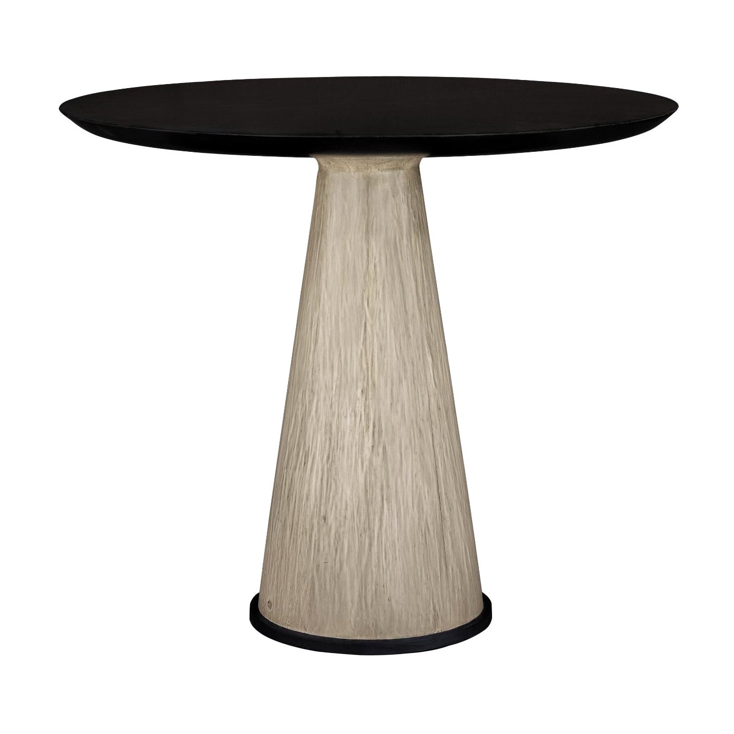 Mesa Circular de Ocasión de Madera con Base Cónica en Contraste en venta