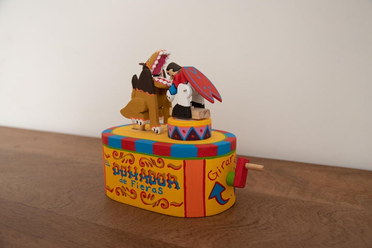 Voiture Miniature Marchesini Zoo Circus - Transport Lion, Tôle Rouge, Italie 10cm