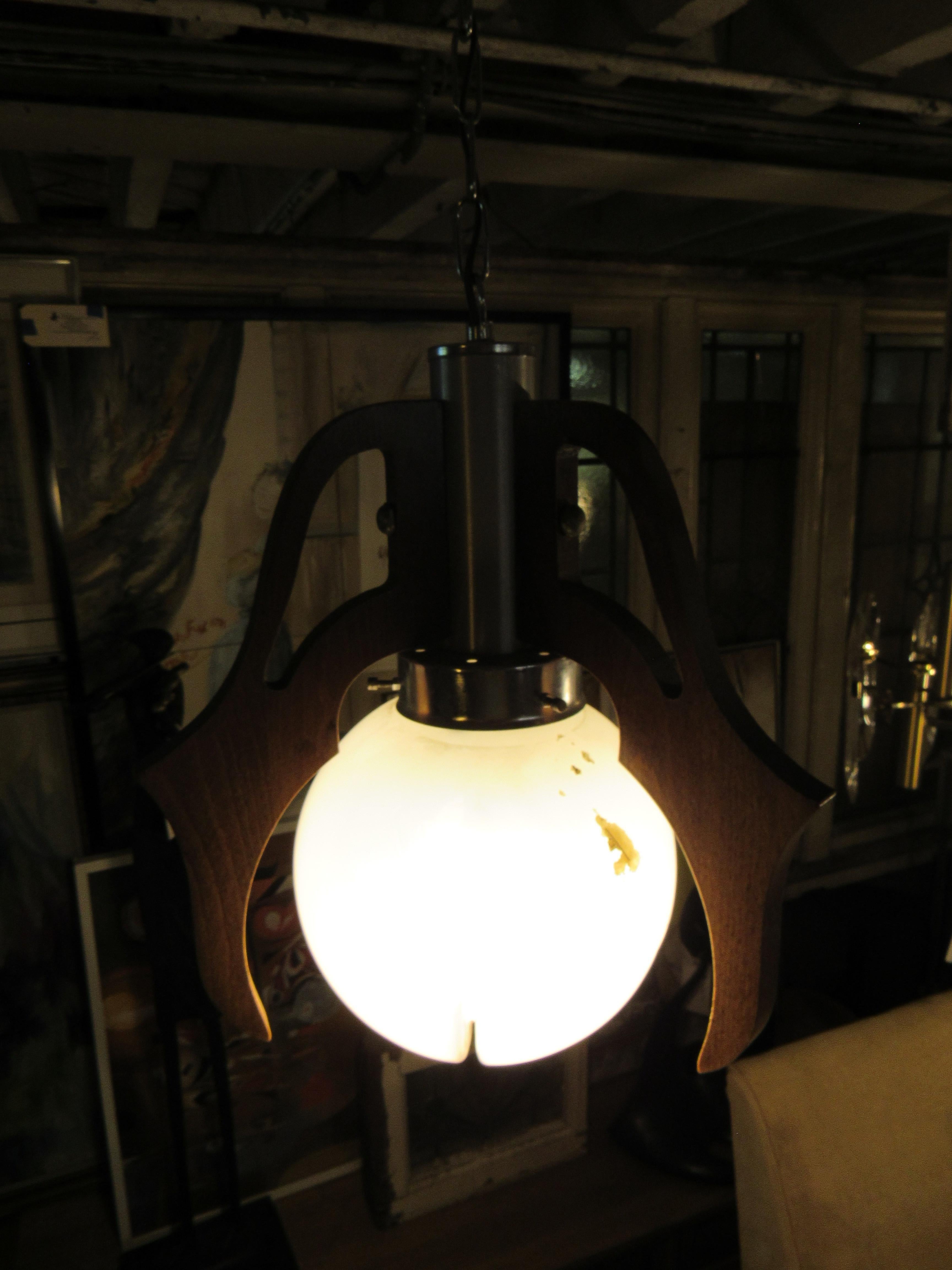 20th Century Wood Claw Pendant Lamp For Sale