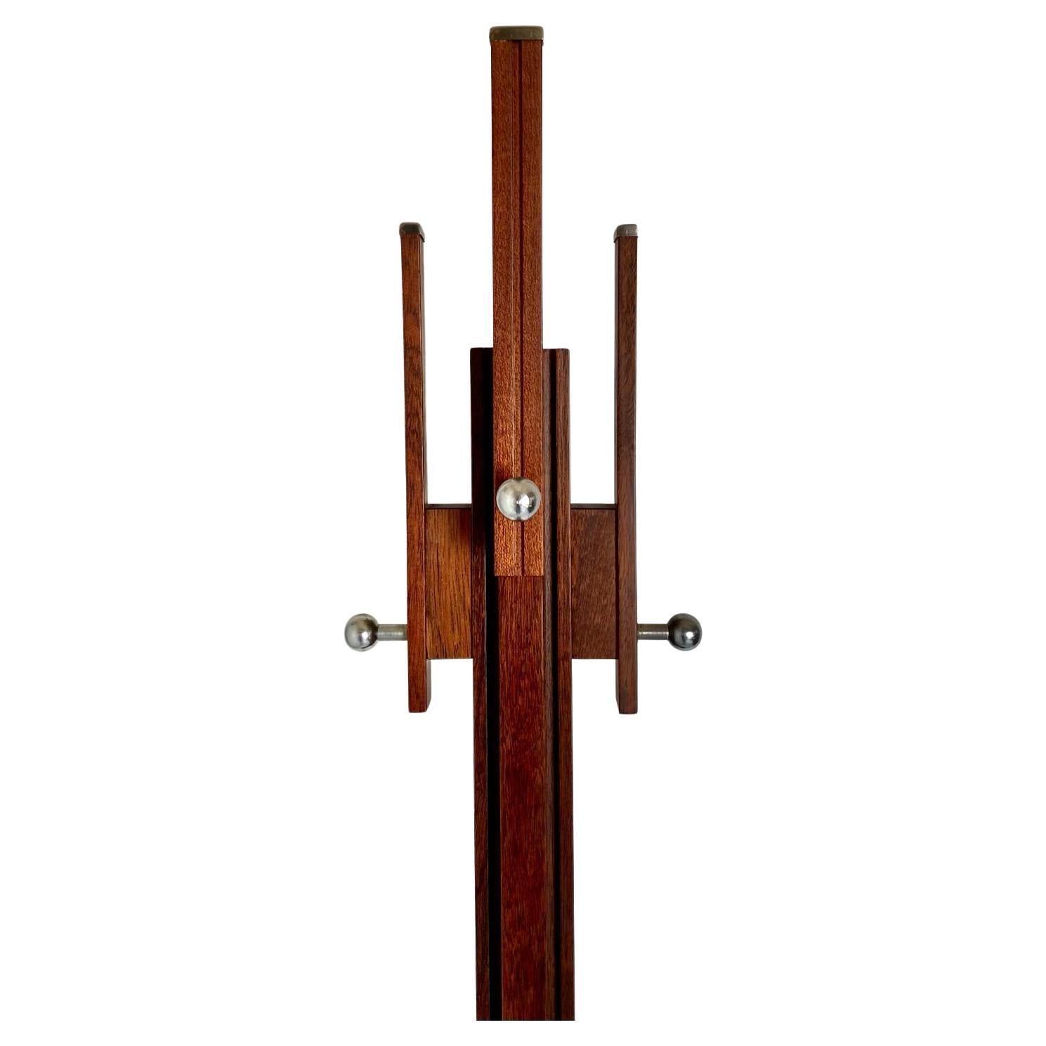 Mid-Century Modern Wood coat rack,  Carlo de Carli for FIARM, Italy, 1960's For Sale