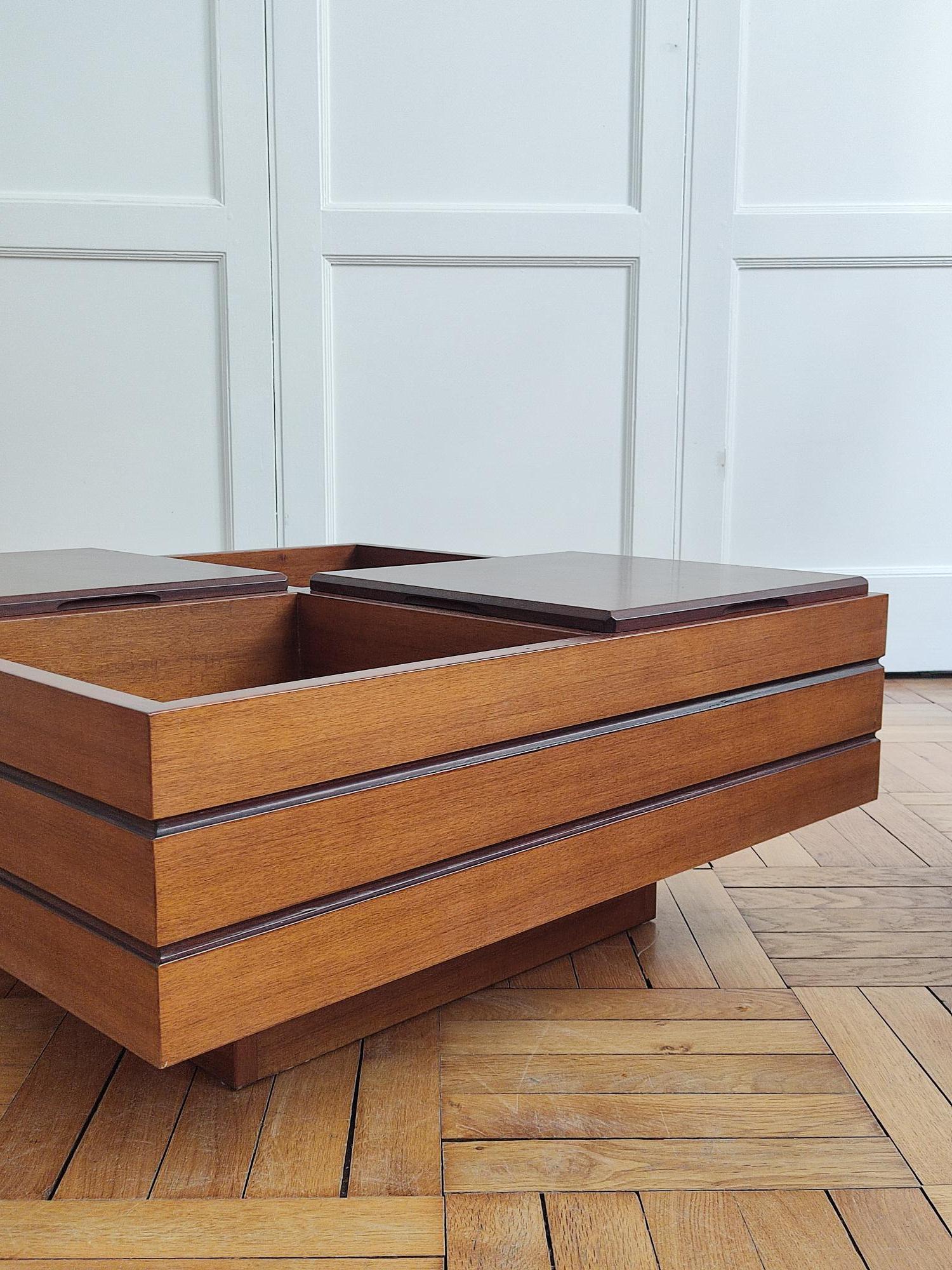 Wood coffee table - Carlo Hauner - Italy 60s 6