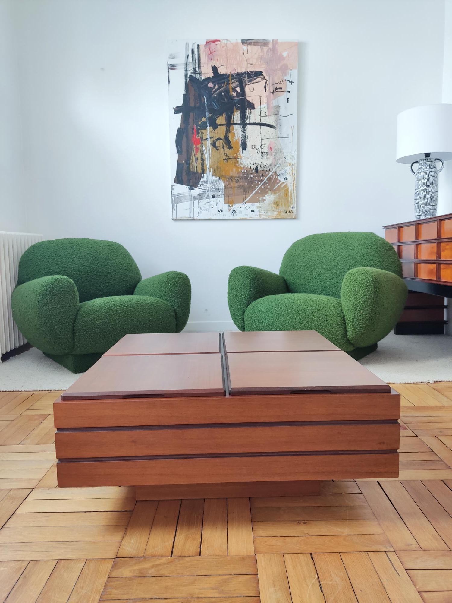 Wood coffee table - Carlo Hauner - Italy 60s 11