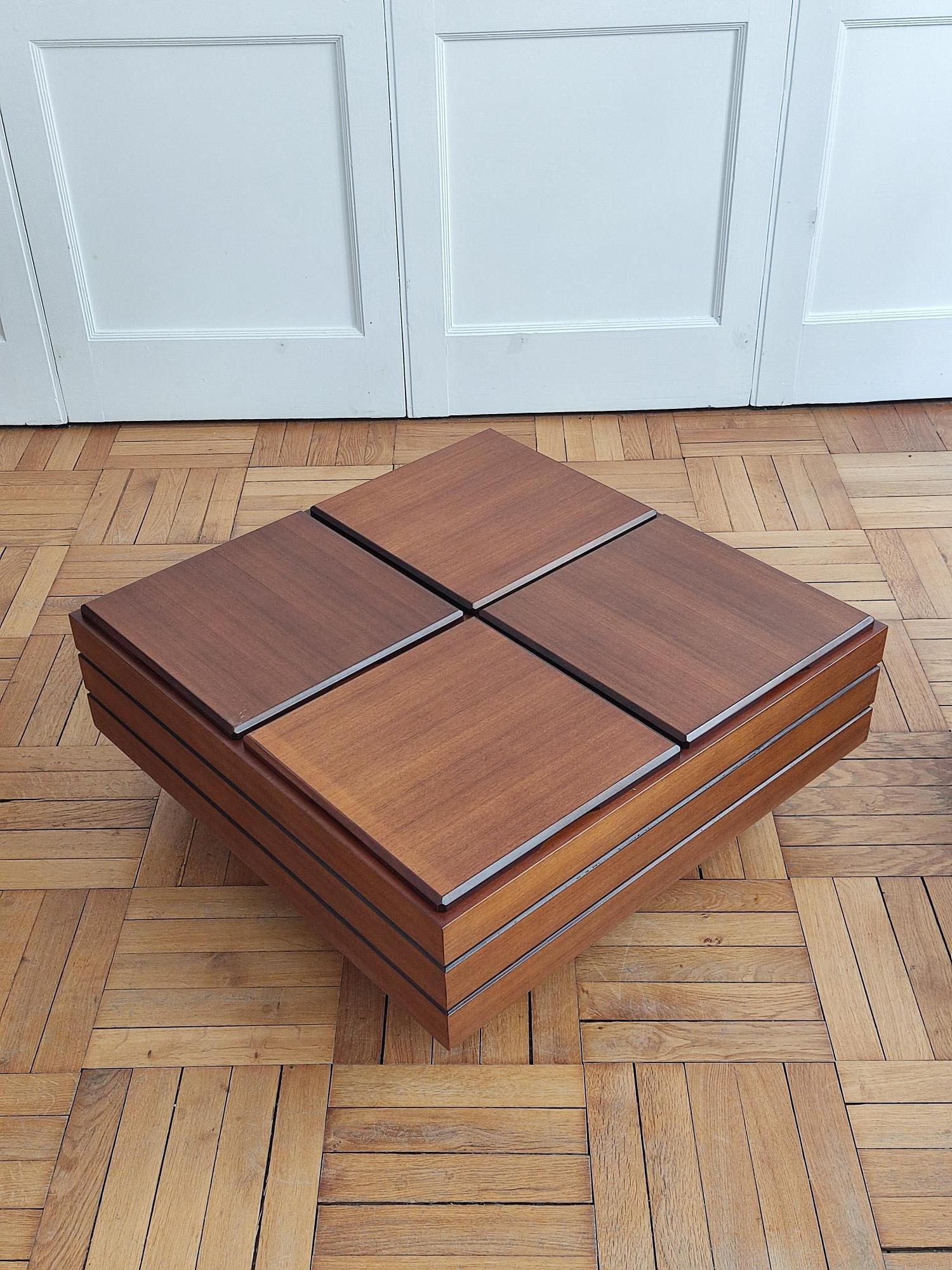 Wood coffee table - Carlo Hauner - Italy 60s In Good Condition In Paris, FR
