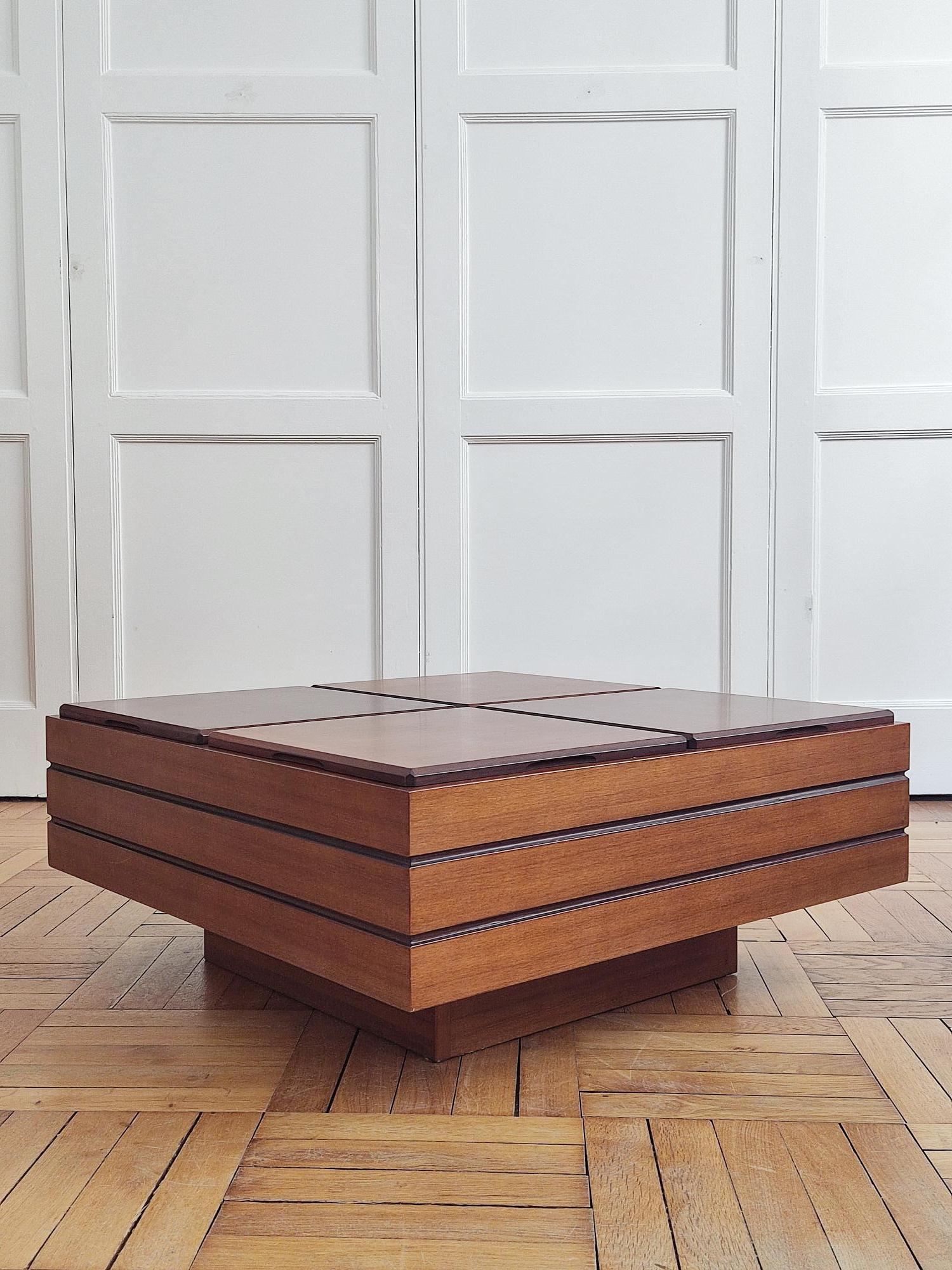 Wood coffee table - Carlo Hauner - Italy 60s 1