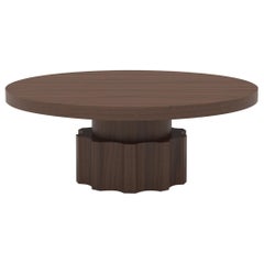 Wood Coffee Table with Hand Carved Nut and Bolt Base in Choice of Wood/Finish