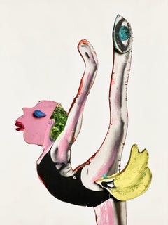 Sculpturale en collage de bois multicolore, 21e siècle de Mattia Biagi