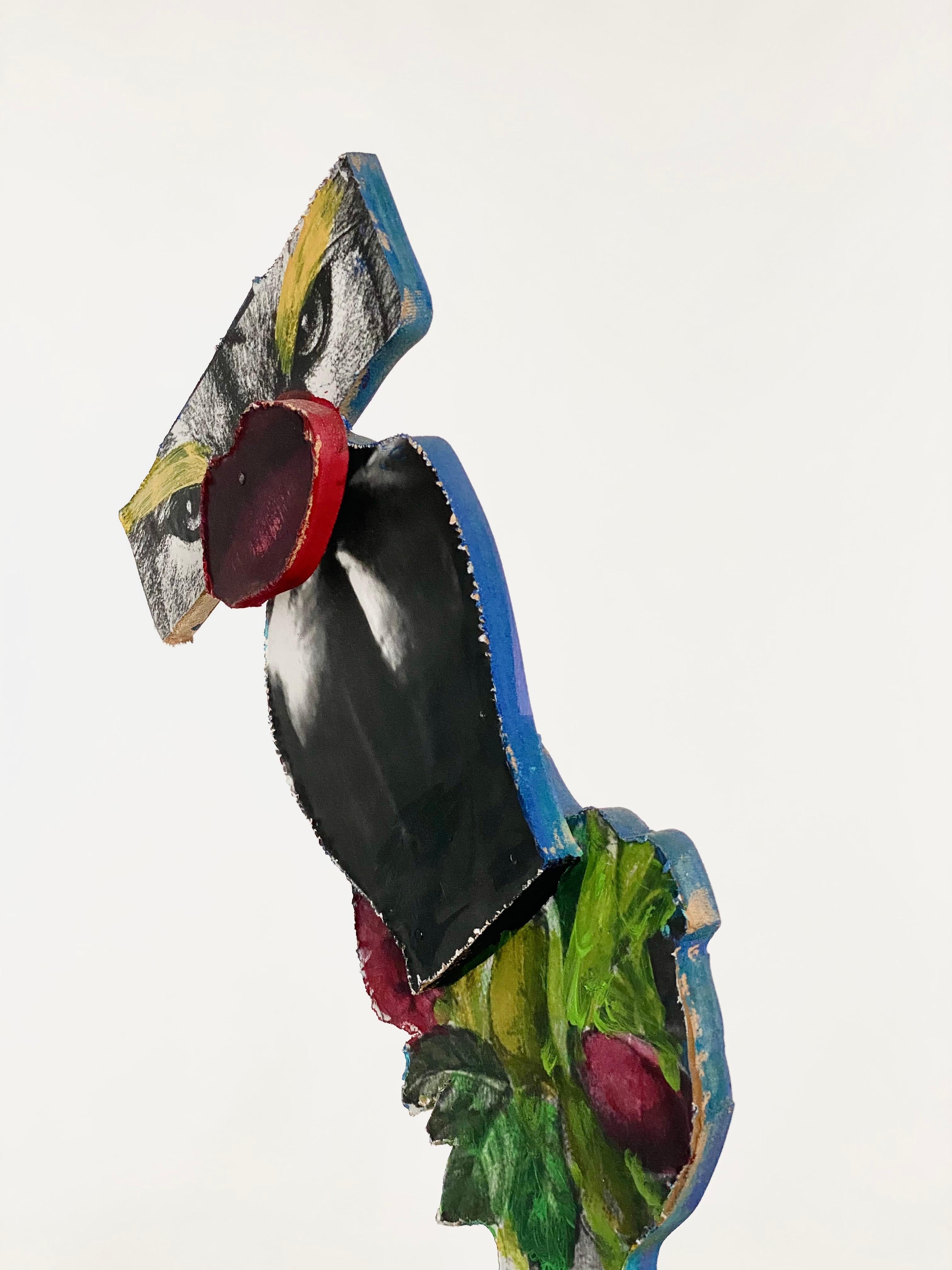 Mehrfarbige Holzcollage-Skulptur, 21. Jahrhundert, von Mattia Biagi im Zustand „Neu“ im Angebot in Culver City, CA