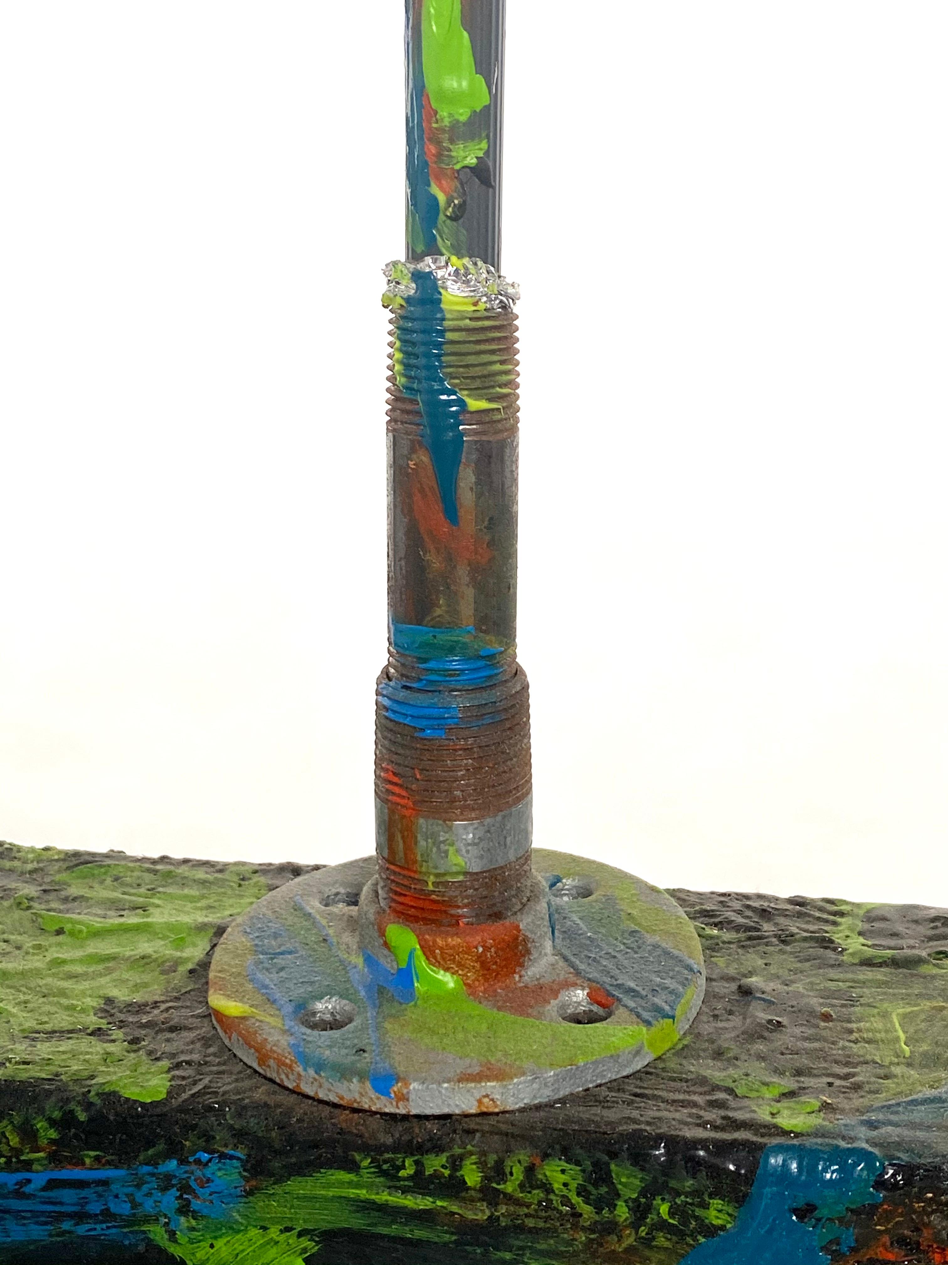 Metallo Scultura multicolore in collage di Wood, 21° secolo di Mattia Biagi in vendita