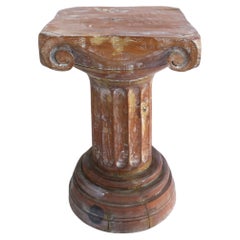 Used Wood Column Pedestal Table Neoclassical for Sculpture or Cocktail