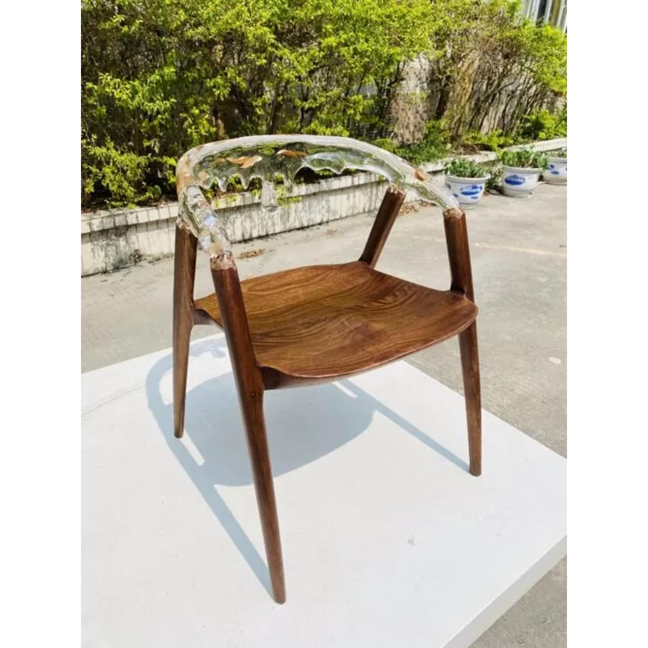 American Branched Crystal Armchair – Museum-Quality Elegance in Crystal and Wood For Sale
