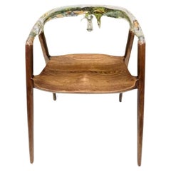 Sillón de cristal ramificado - Elegancia de museo en cristal y madera