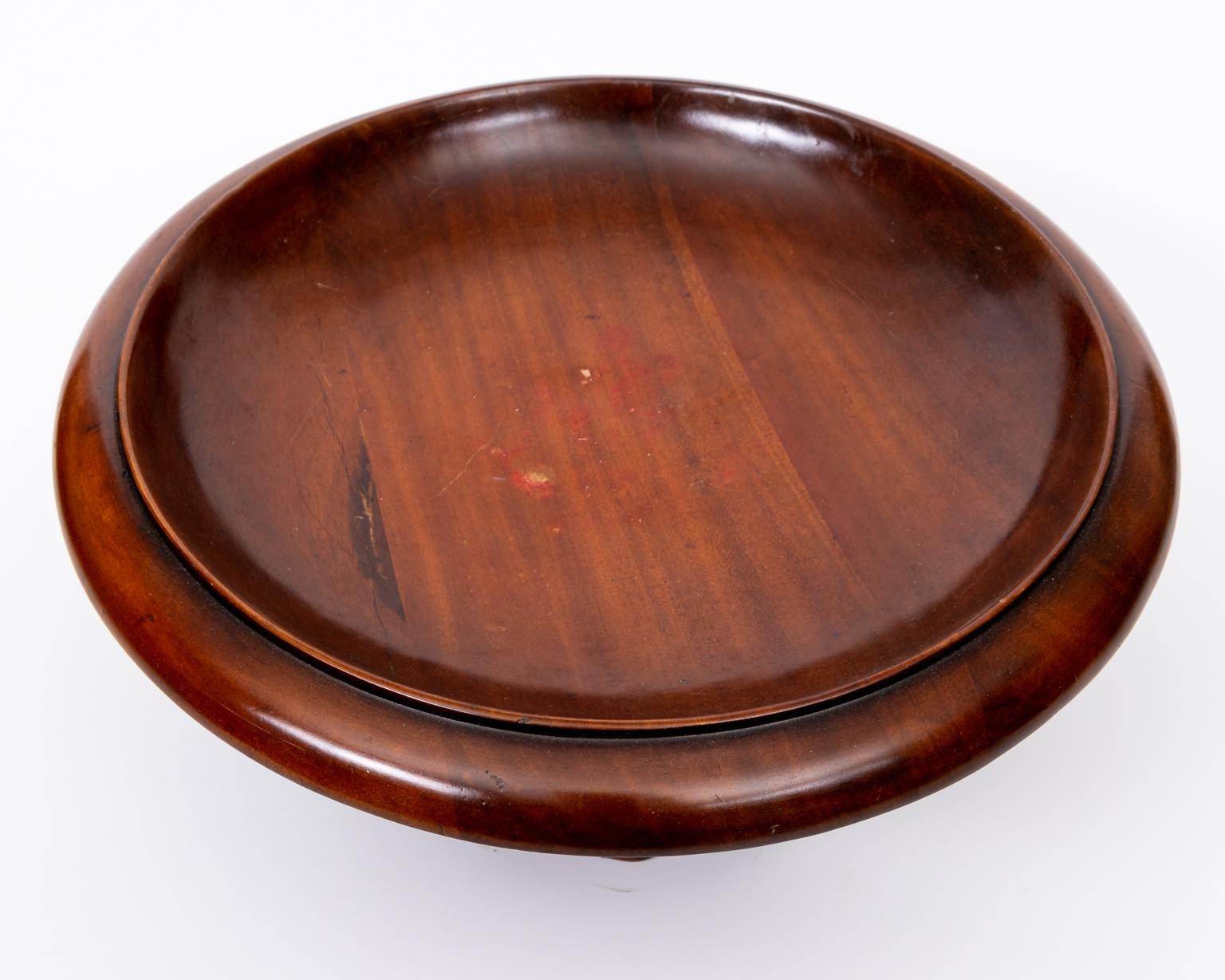 Carved Wood Compote For Sale
