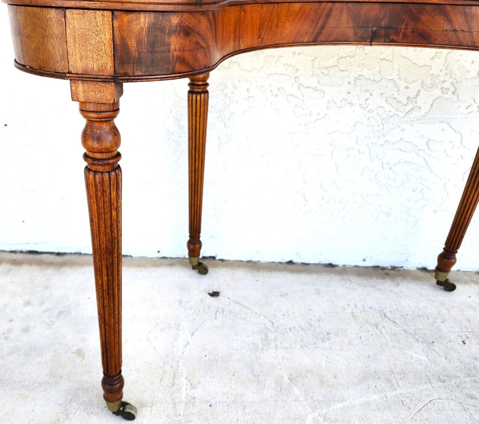 Wood Console Table Desk Midcentury Kidney Horseshoe Shape For Sale 3