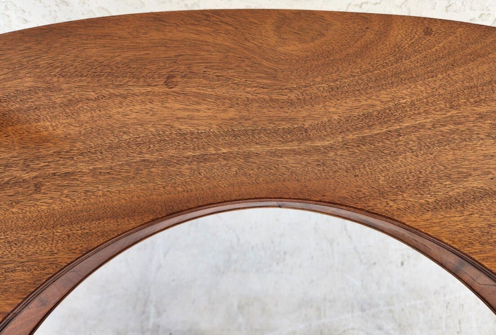 Wood Console Table Desk Midcentury Kidney Horseshoe Shape For Sale 8
