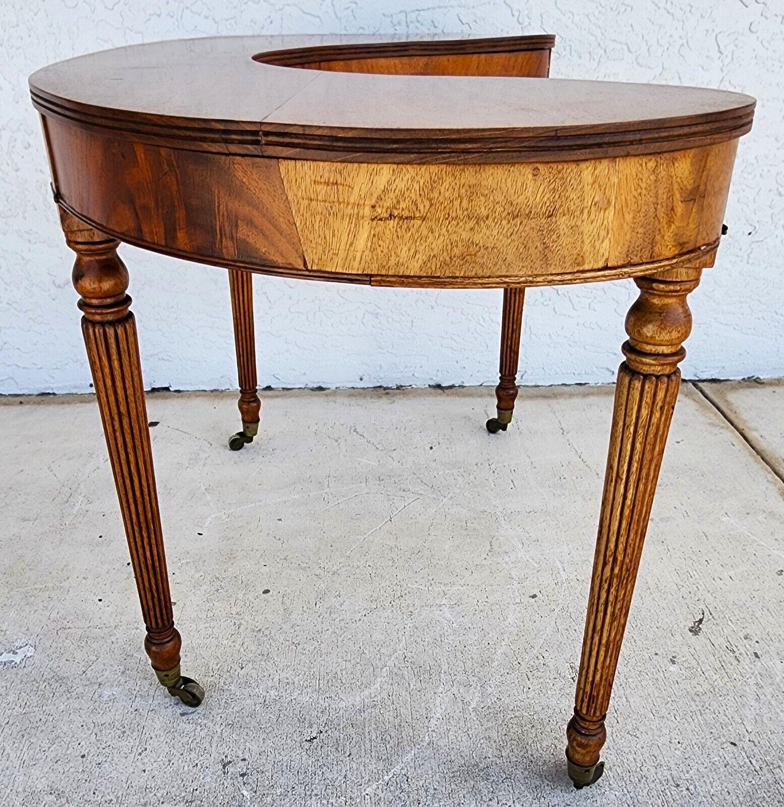 Wood Console Table Desk Midcentury Kidney Horseshoe Shape For Sale 1