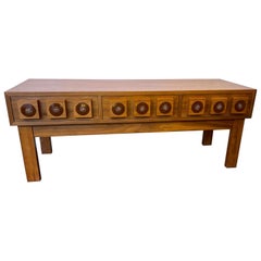 Wood cube Enamel Console by Lars Göran Nilsson for Glas & Trä. Sweden, 1960s
