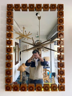 Wood Cube Enamel Mirror by Lars Göran Nilsson for Glas & Trä. Sweden, 1960s