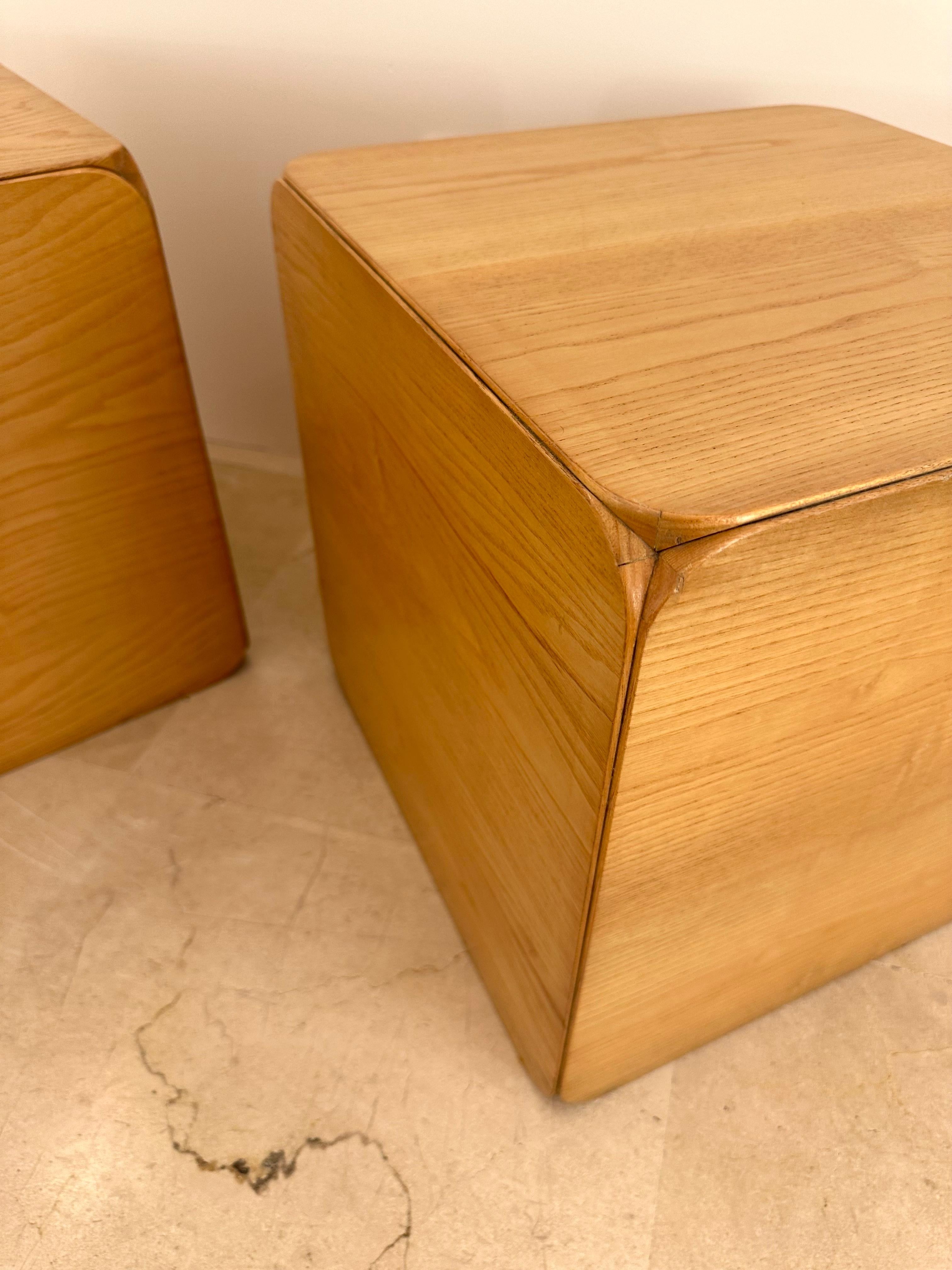 Late 20th Century Wood Cube Stool Samara by Derk Jan de Vries for Maisa di Seveso. Italy, 1970s For Sale