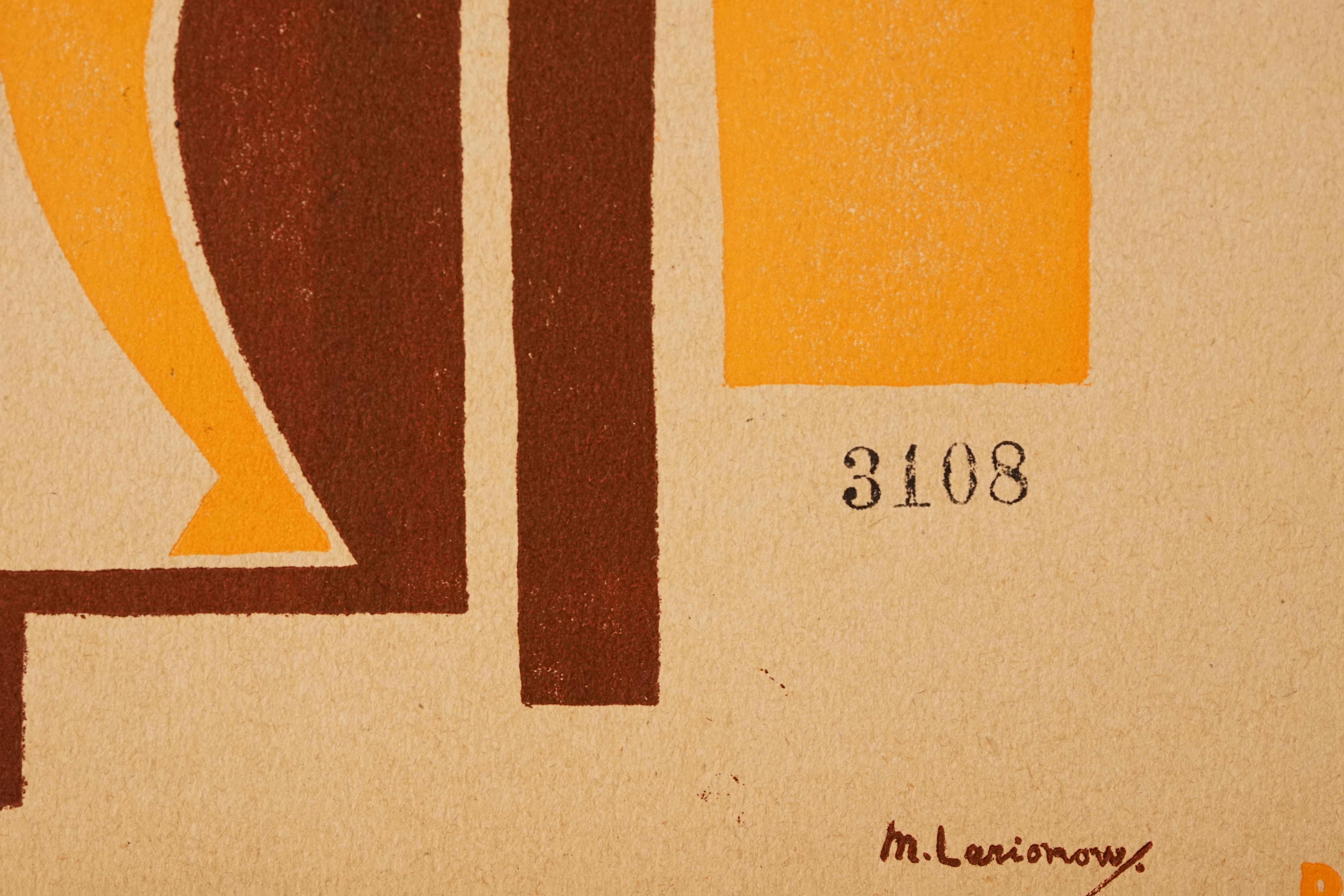 Billete de entrada tallado en madera Grand Bal Des Artistes 1923 por Michel Larionov Bauhaus en venta