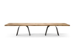 Table Wood Desko par Amura Lab, base en métal, Post Design Modern, Italie