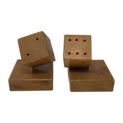 Vintage Wood Dice Bookends