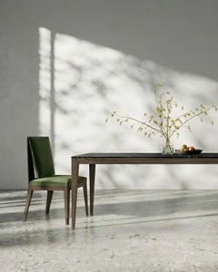 Wooden West Coast Dining Chair by Eleven Stories Furniture, Walnut & Bronze