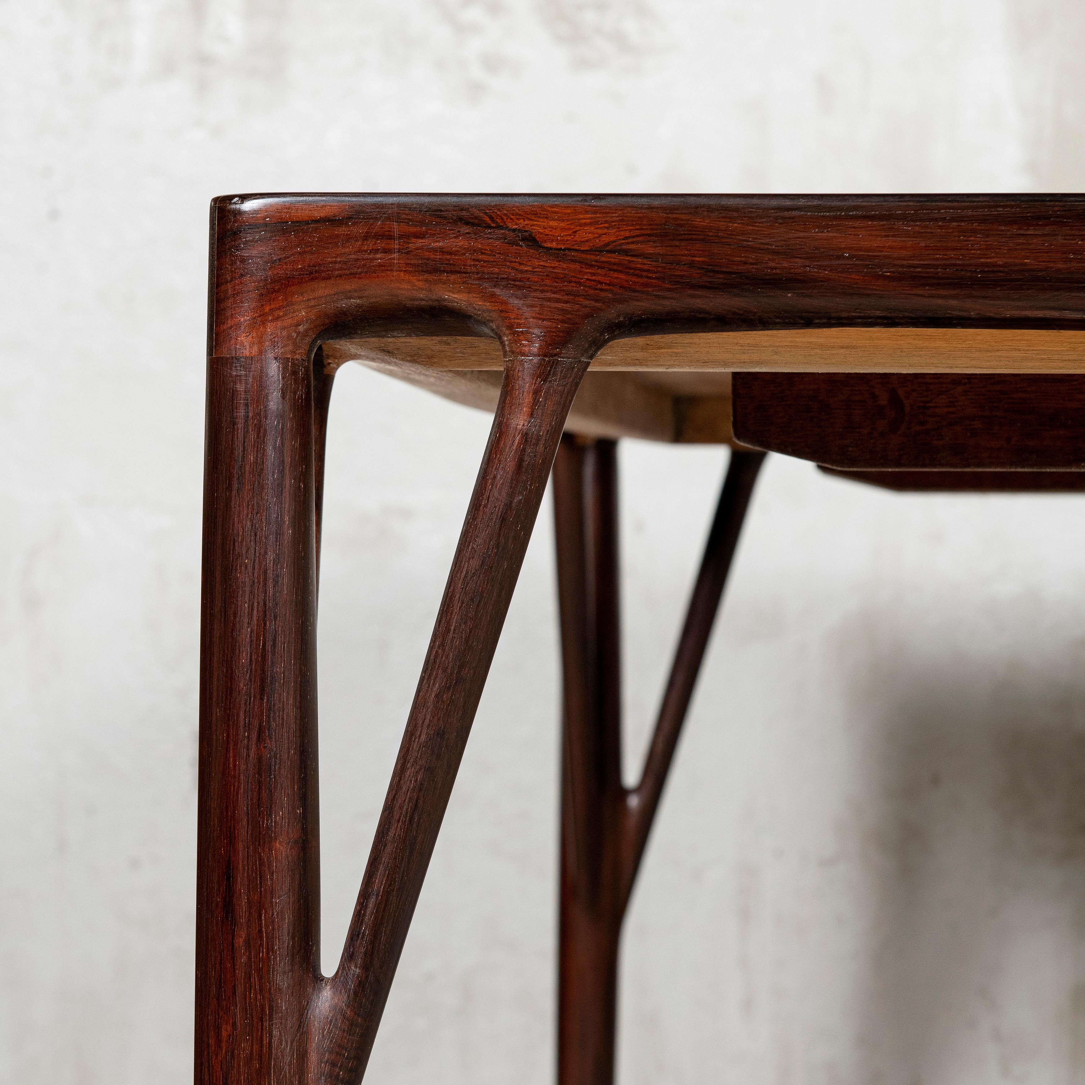 Wood Dining Room Table by Helge Vestergaard-Jensen, Denmark, circa 1960 In Good Condition In Buenos Aires, Buenos Aires