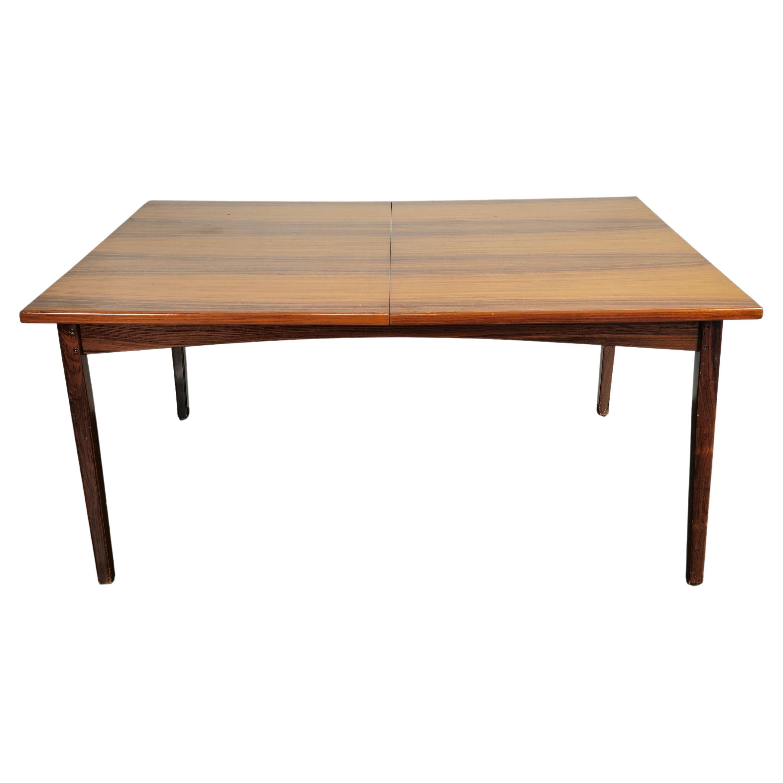 Wood Dining Room Table Extendable Large Rectangular Midcentury, Denmark, 1960s