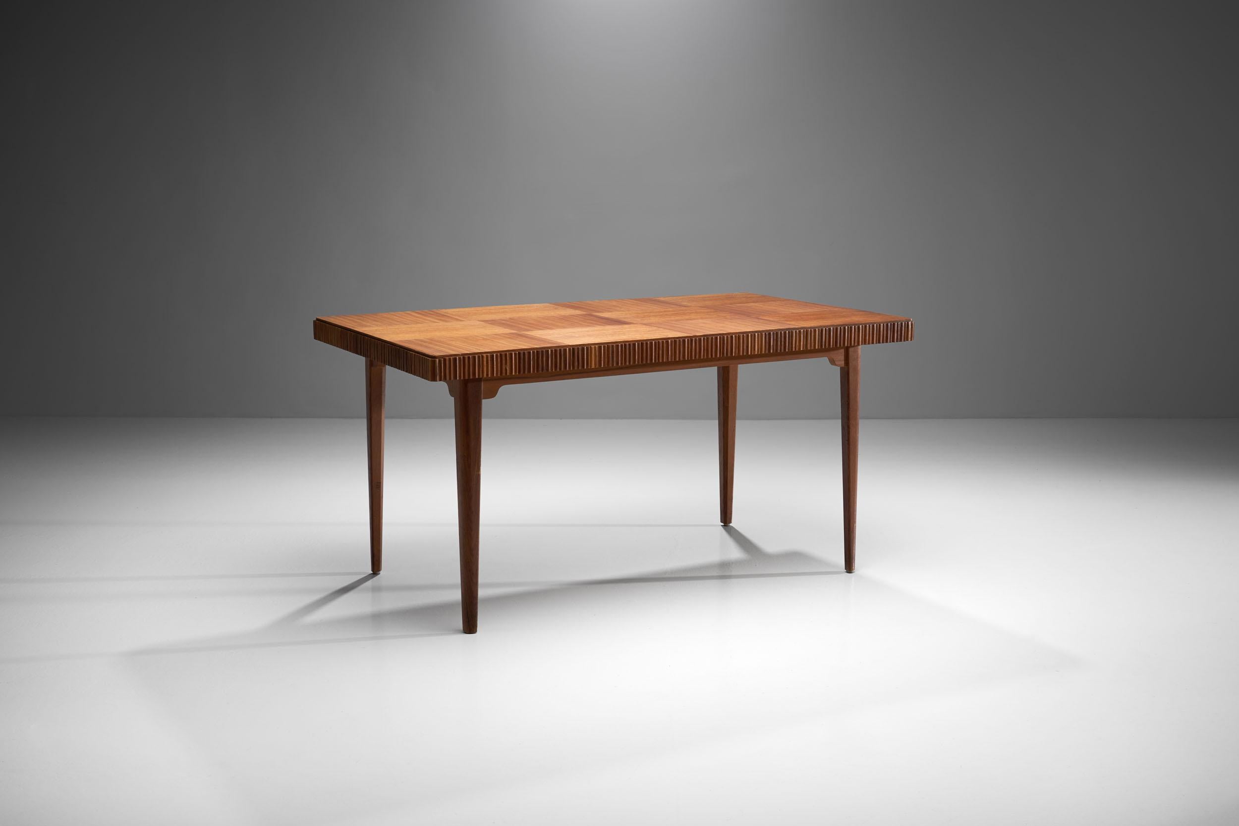 Mid-Century Modern Wood Dining Table by Carl Axel Acking for Bodafors, ca 1940s-1950s For Sale