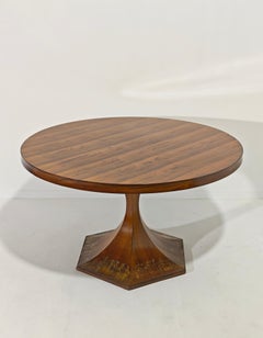 Wood Dining Table Round by Moscatelli for Meroni Mid-Century Modern Italy 1964s