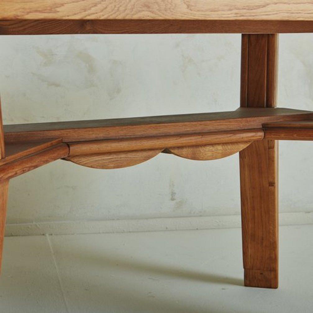 Mid-20th Century Wood Dining Table With Parquetry Top, France 1940s For Sale