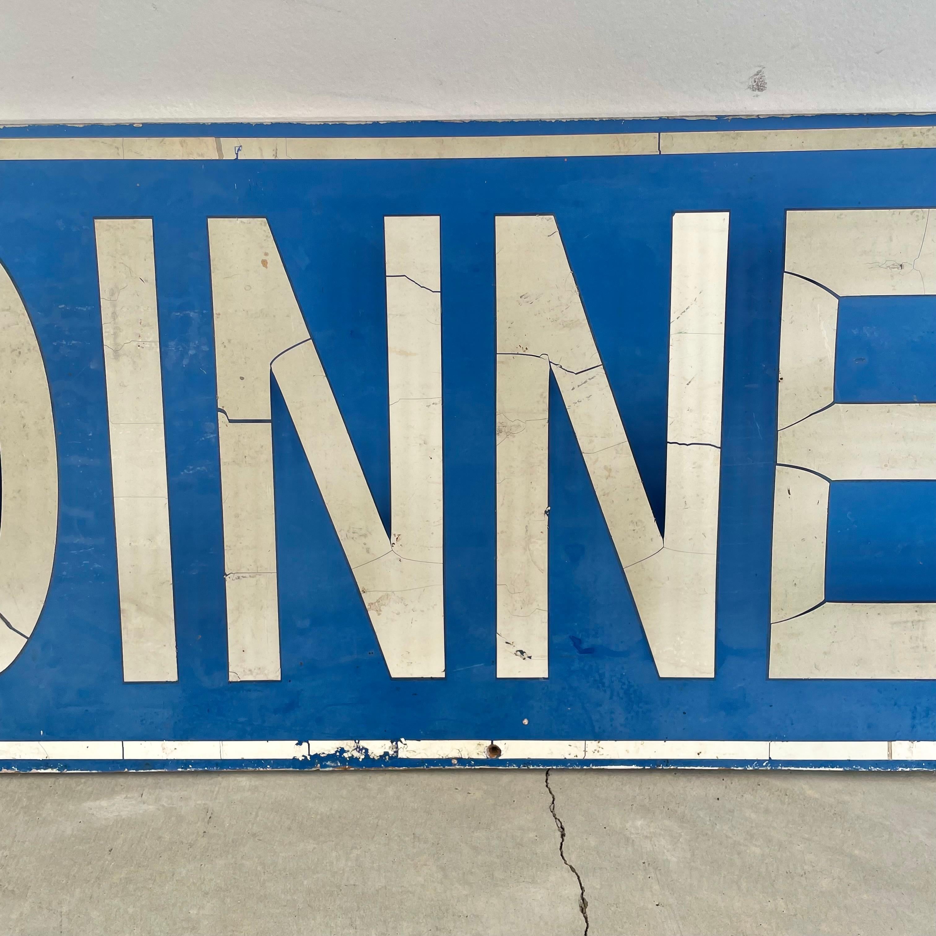 American Wood 'Dinner' Sign, 1980s USA For Sale