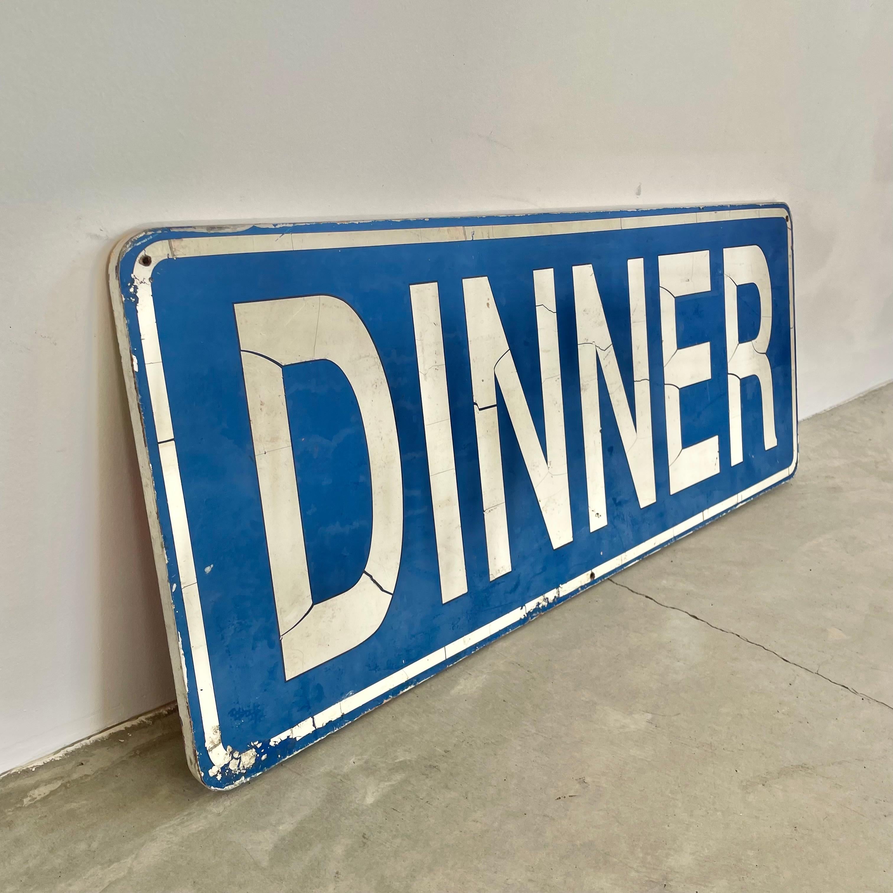Late 20th Century Wood 'Dinner' Sign, 1980s USA For Sale