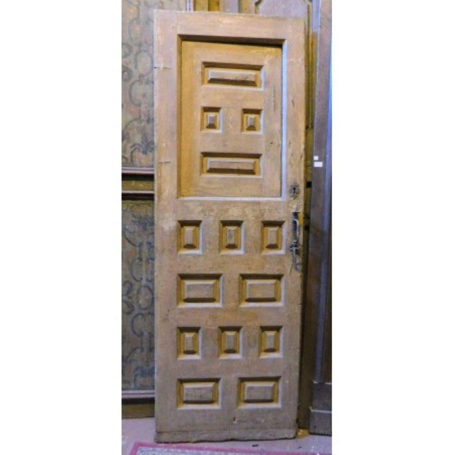 Espagnol Porte en bois avec fenêtre supérieure ouvrante, laquée jaune, Espagne en vente