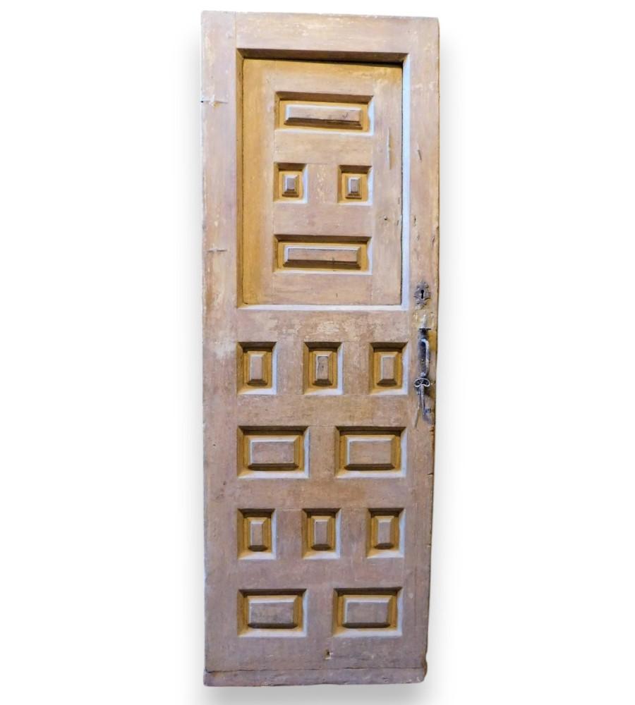 Bois Porte en bois avec fenêtre supérieure ouvrante, laquée jaune, Espagne en vente