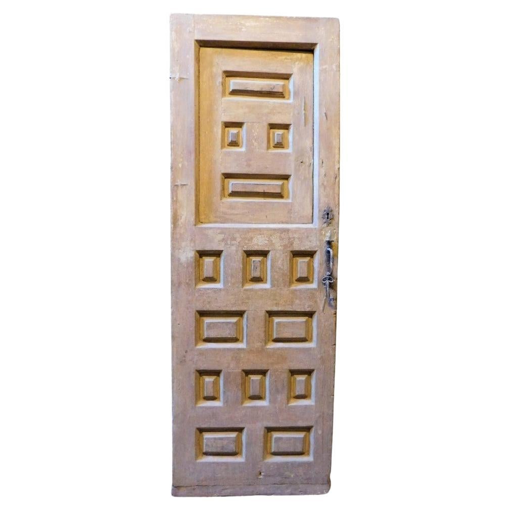 Porte en bois avec fenêtre supérieure ouvrante, laquée jaune, Espagne en vente