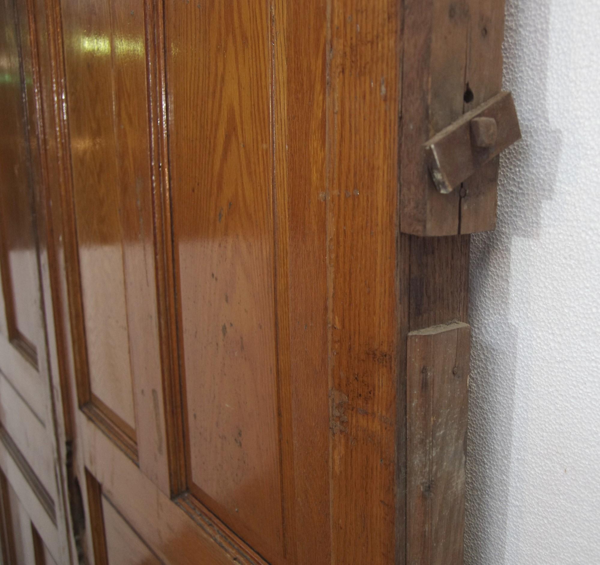 Wood Double Pocket Doors w/ 6 Panes & Original Wheels, Circa 1900 5