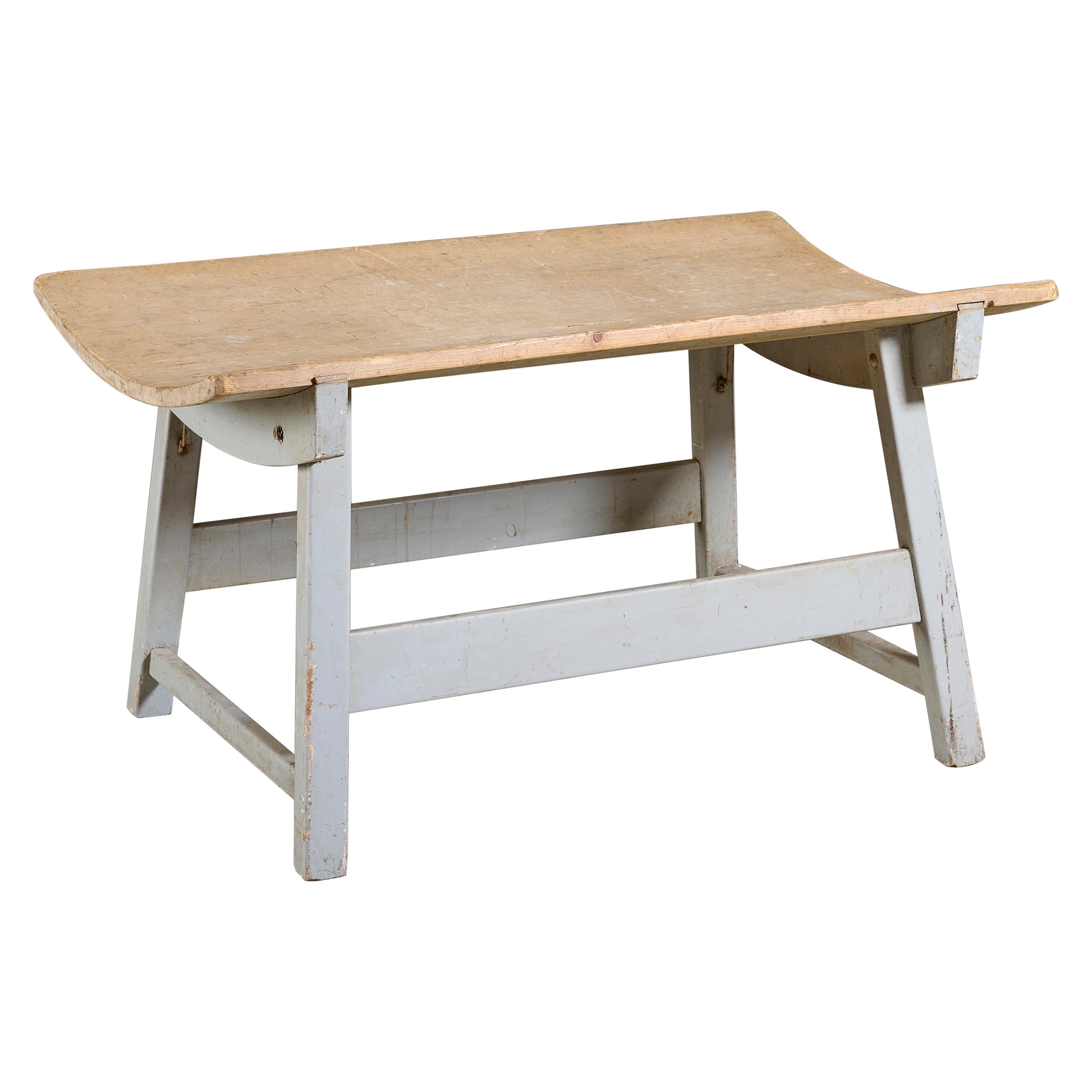 Wood Dough Table with Concave Top