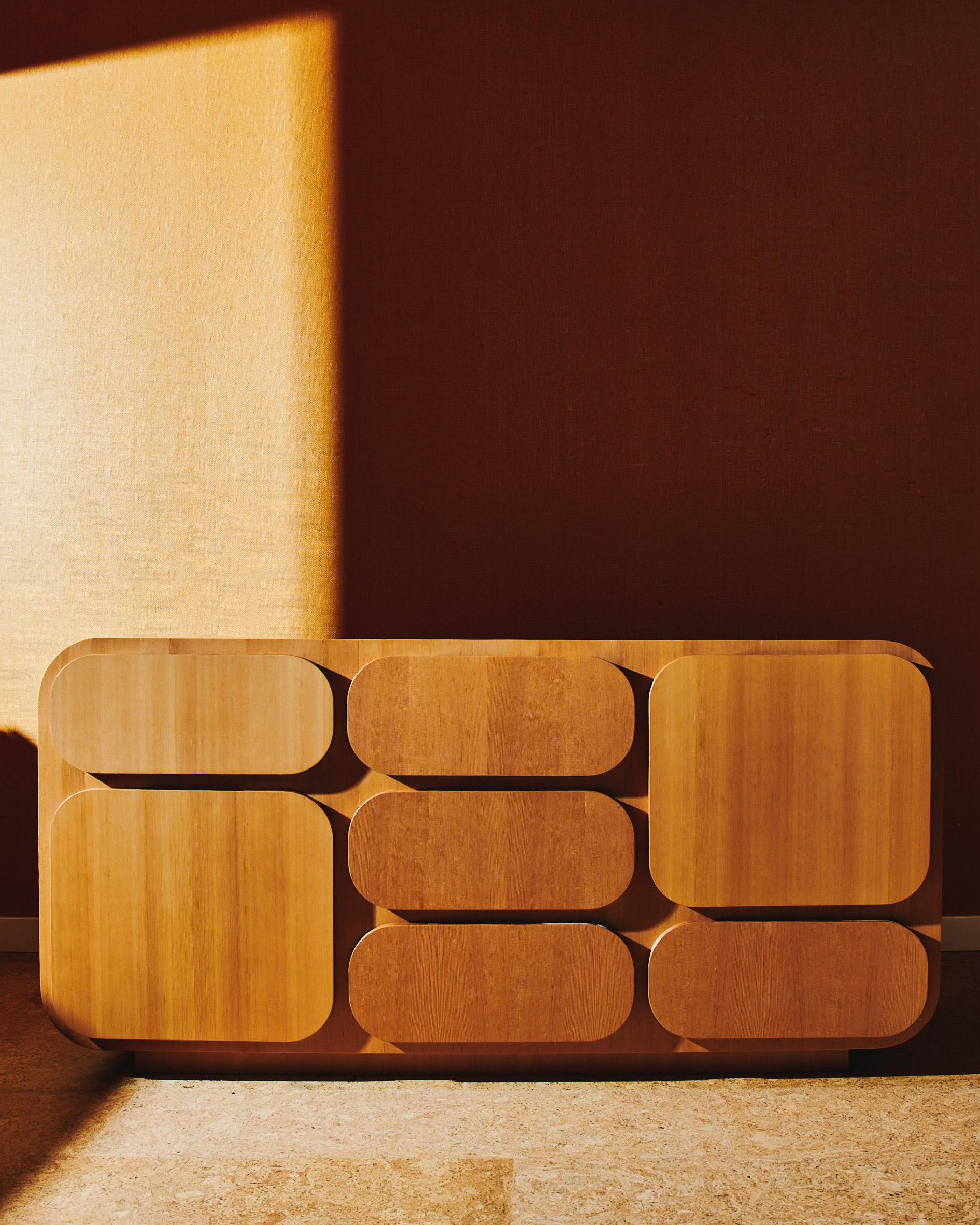 Wood Ash Credenza with Cherry Edge Banding by WILLETT