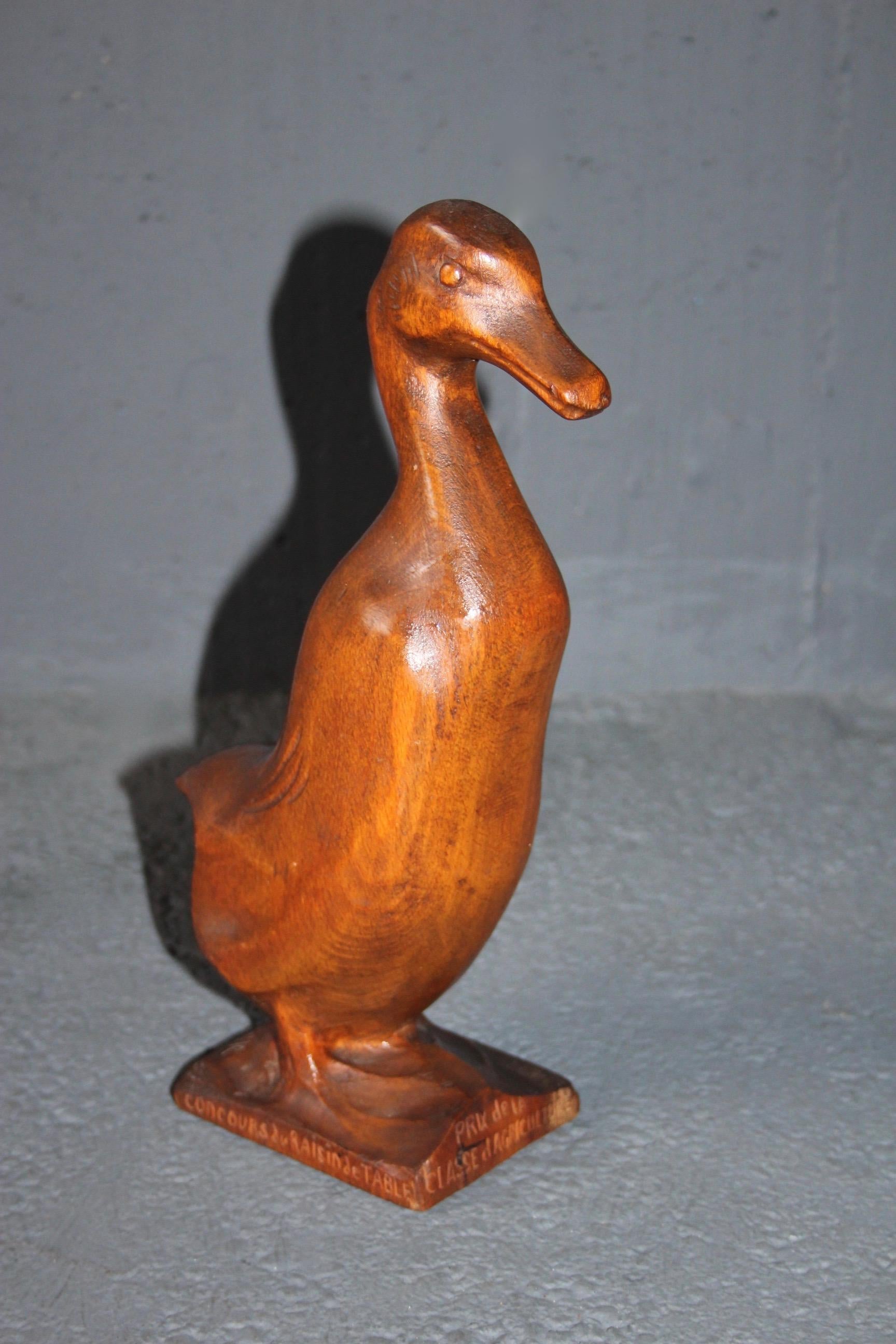 Wood duck sculpture.