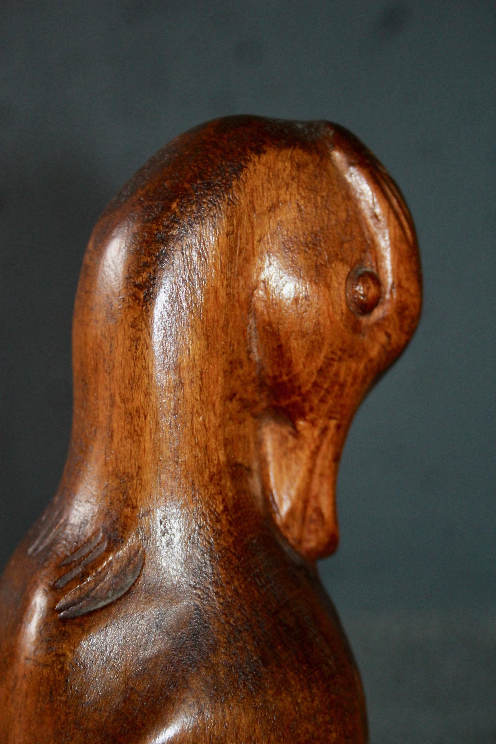 Wood duck sculpture.