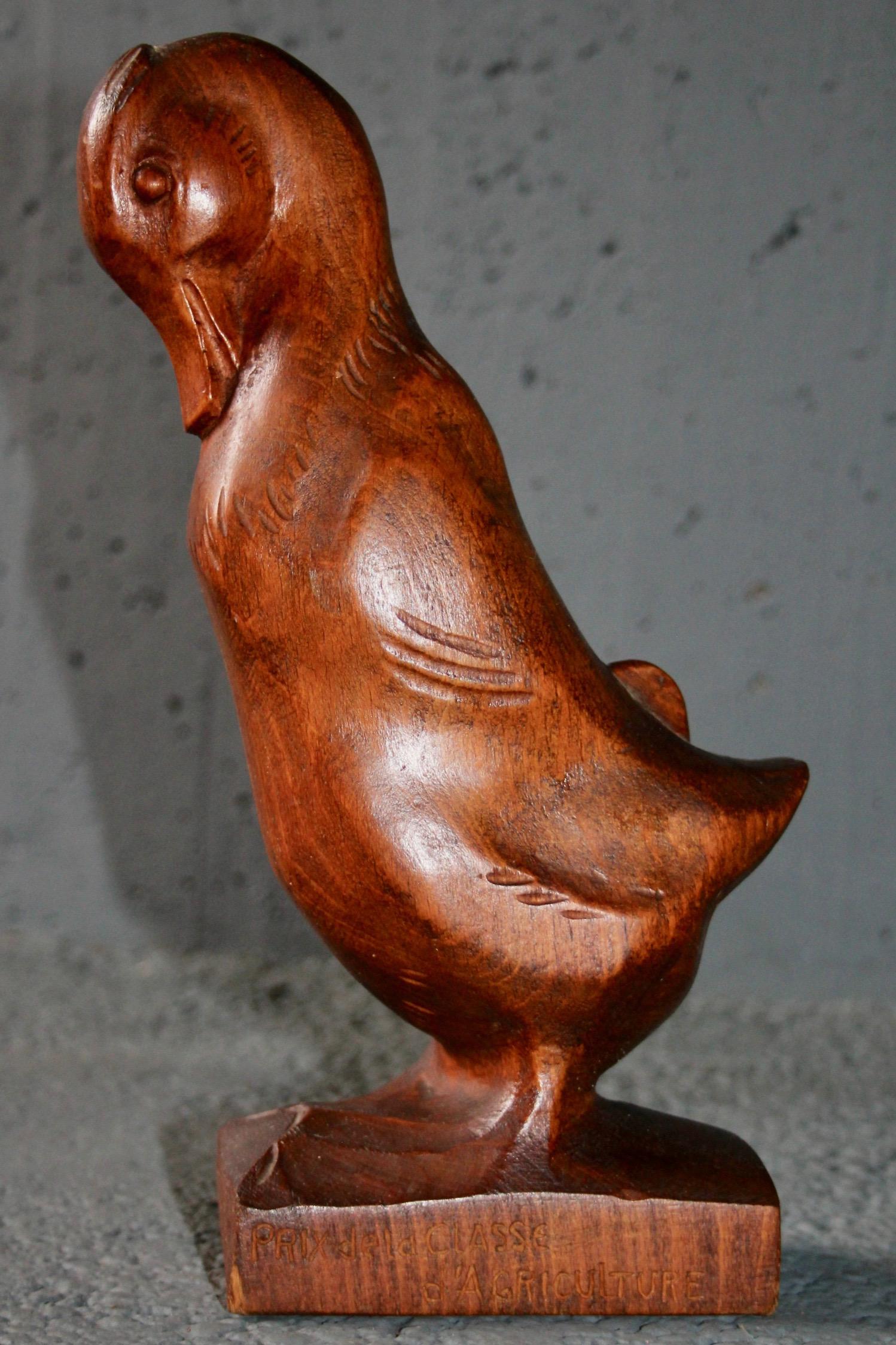 Swiss Wood Duck Sculpture