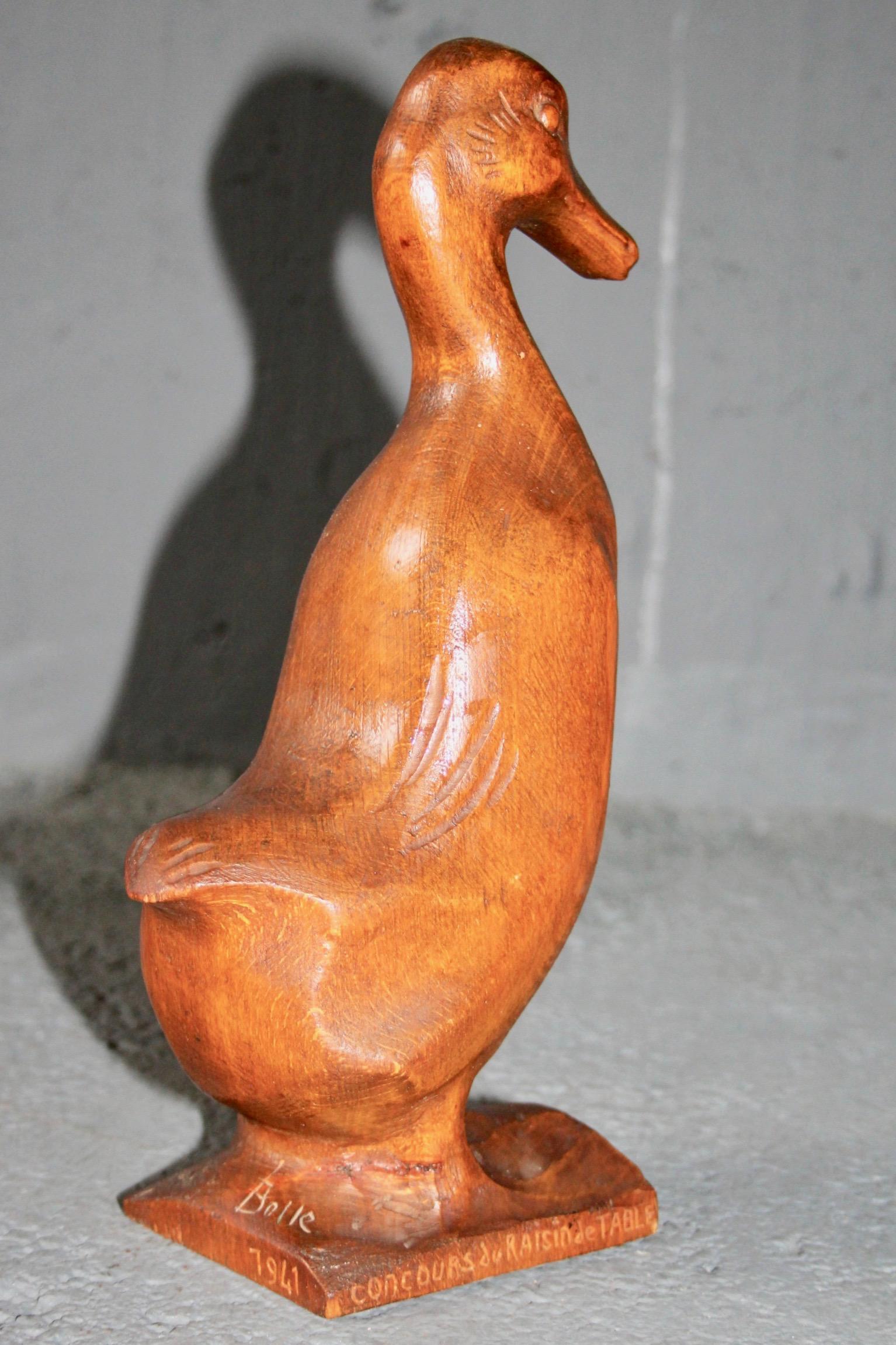 Swiss Wood Duck Sculpture