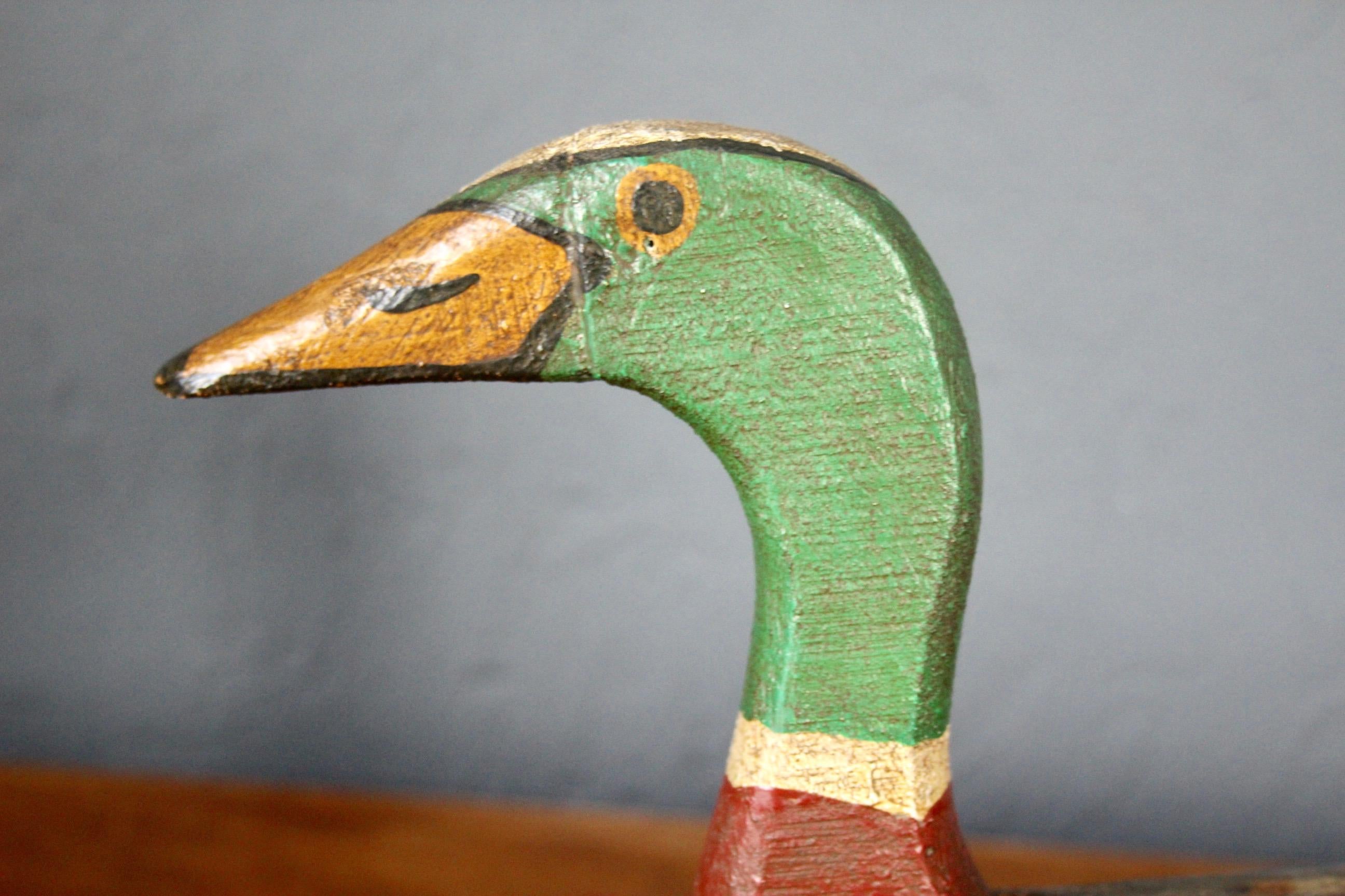Late 19th Century Wood Duck Sculpture