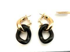 18 Karat Yellow Gold and Ebony Earrings - NATURAL GROUMETTE collection*