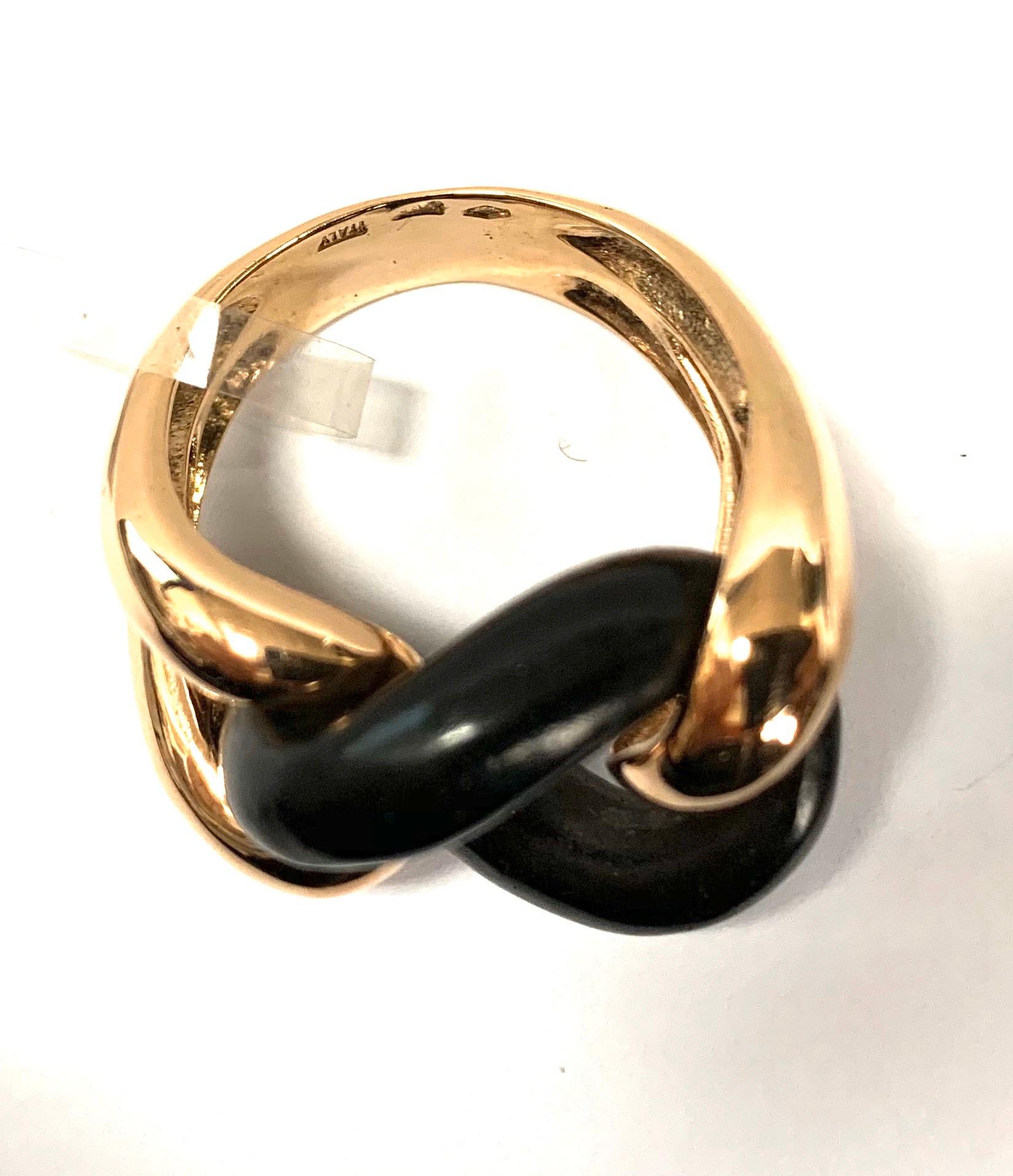 Wood Ebony Groumette Ring 18 Karat Rose Gold In New Condition In Milano, Lombardia