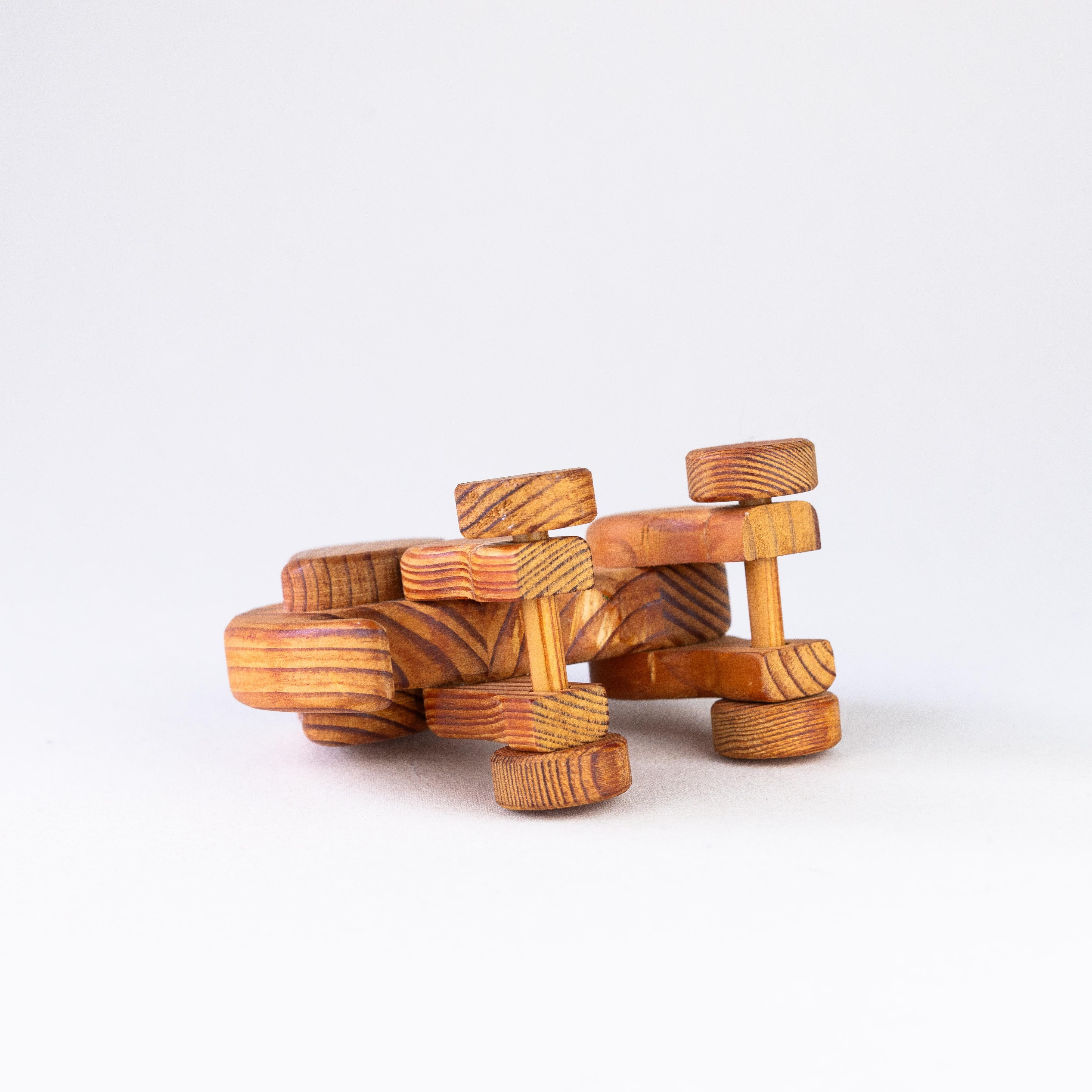 Holz Elefant Dekoratives Schiebespielzeug auf Rädern 1960er Jahre im Zustand „Gut“ im Angebot in ROUEN, FR