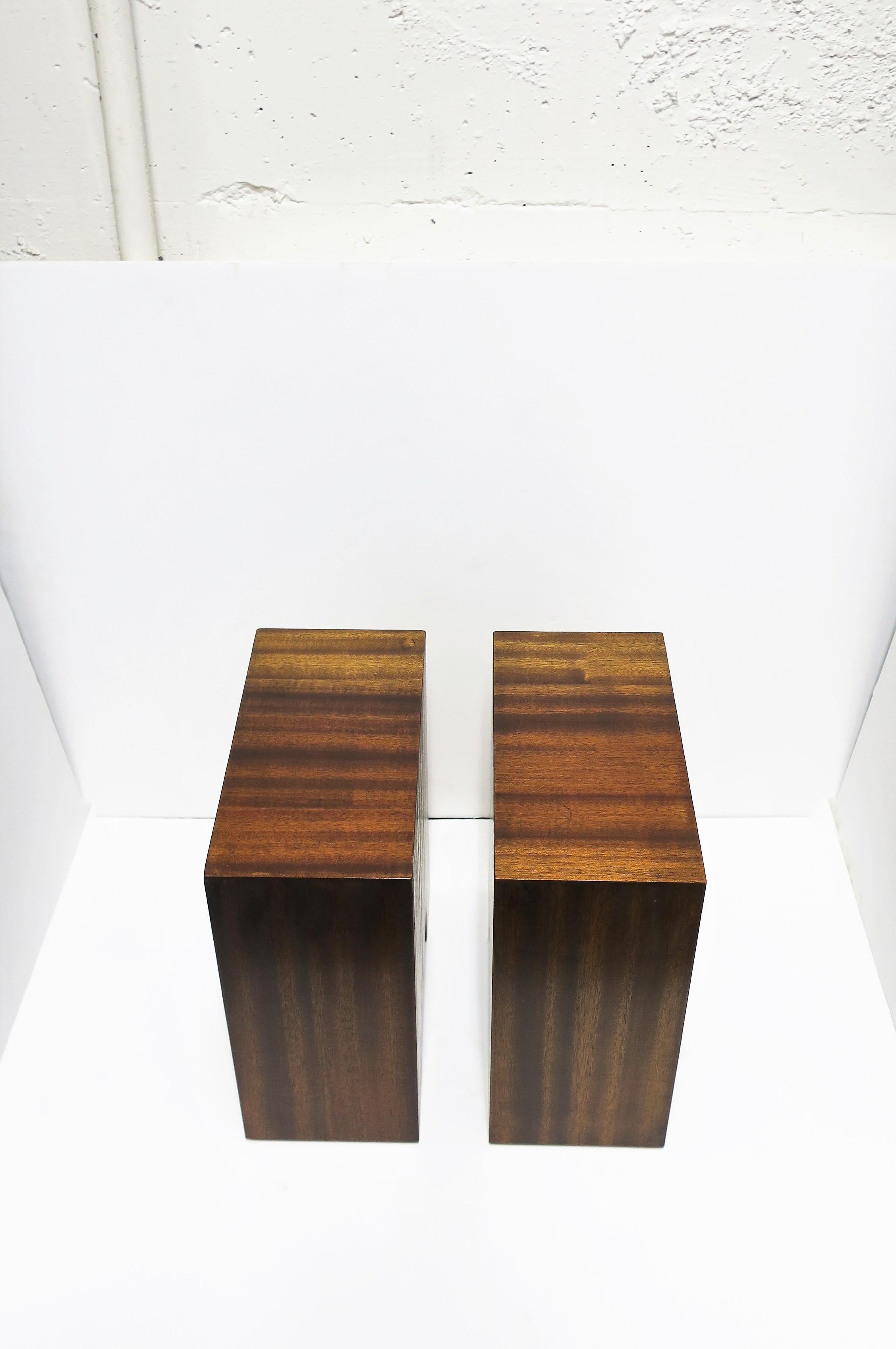 Wood End or Side Drinks Tables, Pair 4